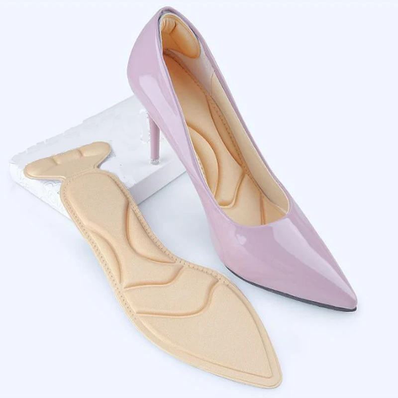 

1 Pair Massage High Heel Insoles Heel Post Back Anti-slip Breathable Sponge Pointed Inserts Soft For High Heels Women Shoes Pad