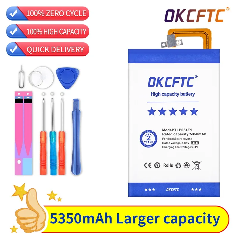 

5350mAh TLP034E1 battery For BlackBerry KEY one keyone KEY1 DTEK70 Mercury KEY2 KEY two Keytwo BBF100 For alcatel DK70 DTEK70