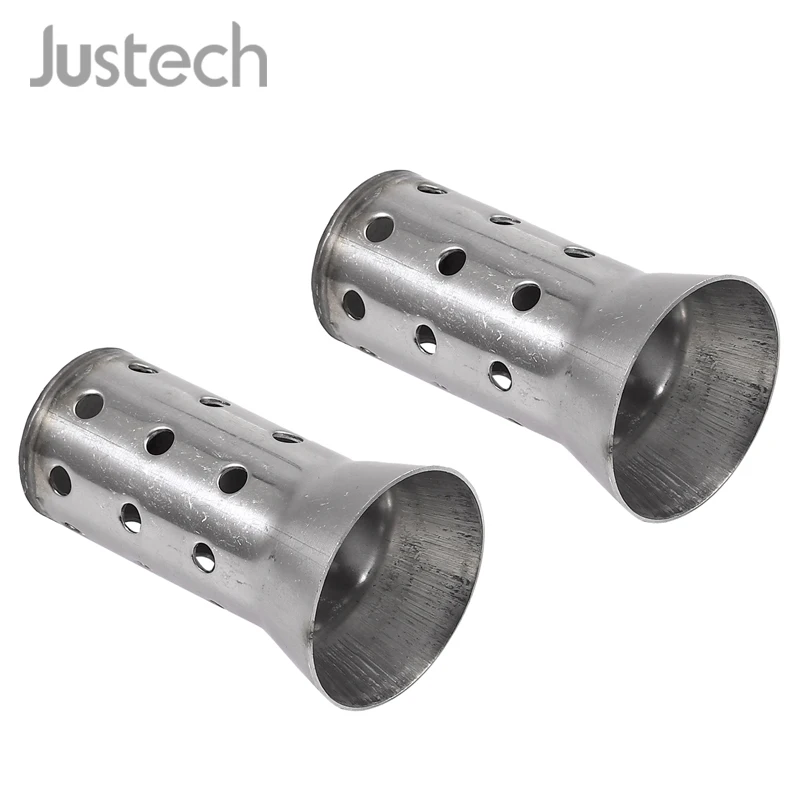 Justech 2Pcs 51MM For Motorcycle Exhaust Pipe DB killer Silence Universal Muffler Baffle Removable Silencer