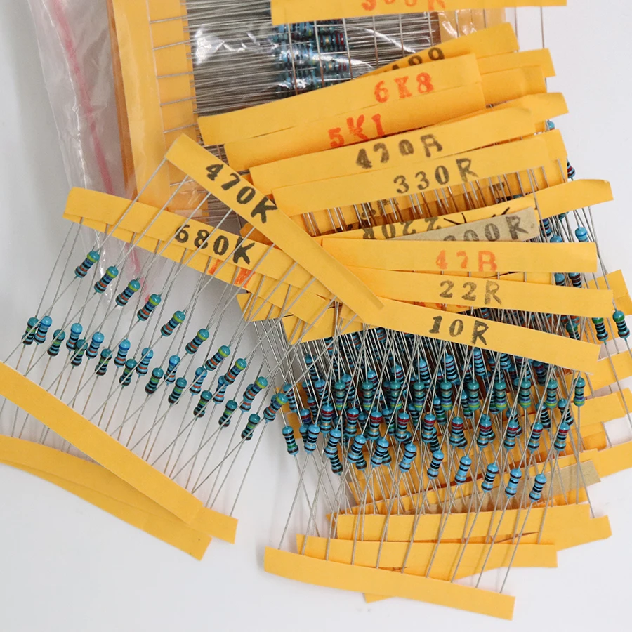 300Pcs 10 -1M Ohm 1/4w Resistance 1% Metal Film Resistor Assortment Kit Set 30Kinds*10pcs=300PCS Free Shipping