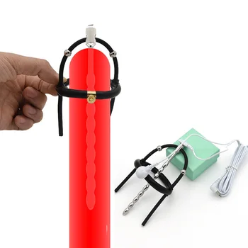 Strongest BDSM Power Box,Electro Shock Penis Ring,Electric Stimulate Massage Glans Trainer Cock Cage Penis Extender,Men Sex Tool 3