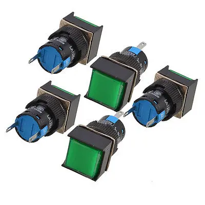 

5 Pcs Green Square Cap 2 Pins Fault Signal Lamp Indicator Light DC 24V