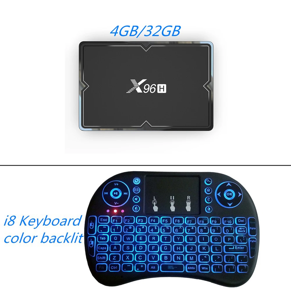 X96 H Android 9,0 Allwinner H603 Смарт ТВ коробка 4 ядра, 4 Гб оперативной памяти, 32 Гб оперативной памяти, 64 ГБ 4 к HD медиа плеер 2,4G 5G, Wi-Fi, BT4.1 Декодер каналов кабельного телевидения X96H - Цвет: 4G 32G i8 Backlit