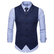 Autumn New Style Slim Fit Suit Collar Single Breasted Men's Casual Vest