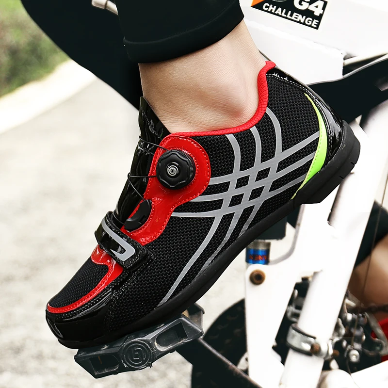 Zapatillas de ciclismo MTB para hombre y mujer, zapatos de ciclismo  luminosos de MTB, zapatos deportivos asistidos, para carreras de  interiores