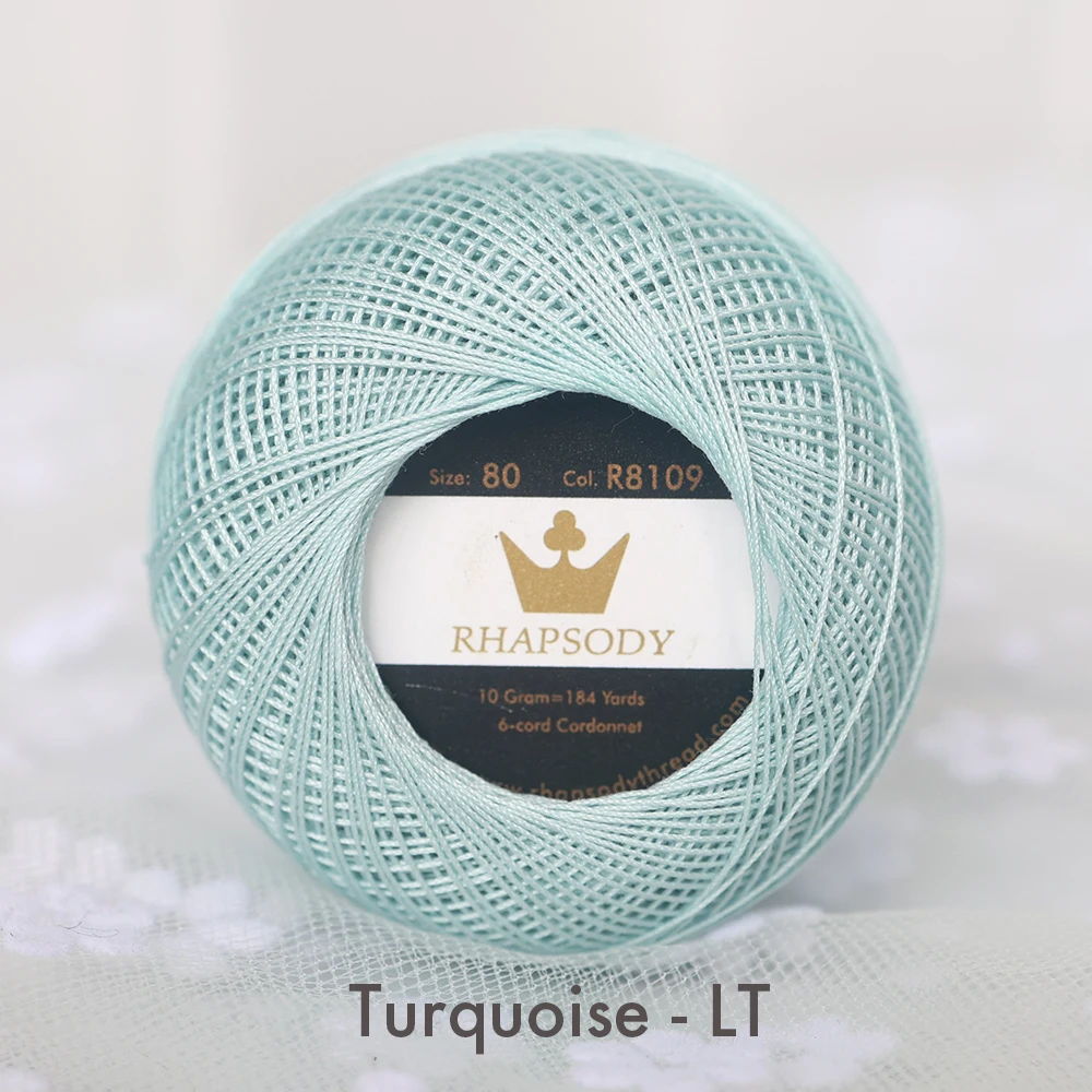 Rhapsody Größe 80 Ägyptische Baumwolle zum Häkeln, Tatting, Strickgarn, Spitze, 10 Gramm, 184 Yards, Frühlings-Macaron, 35 Farben – Detail 20