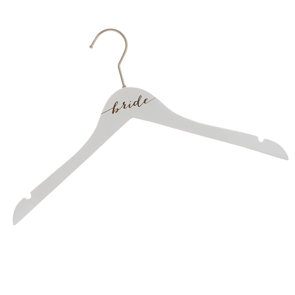 Pure Love Handmade Simple White Wooden Wedding Dress Hanger Bridal Gown Hanger
