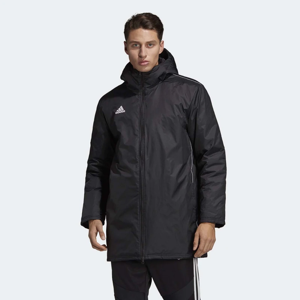 Coat jacket Adidas CORE18 STD JKT BLACK/WHITE CE9057 Jacket, clothing for clothing for athletes; clothes; sport