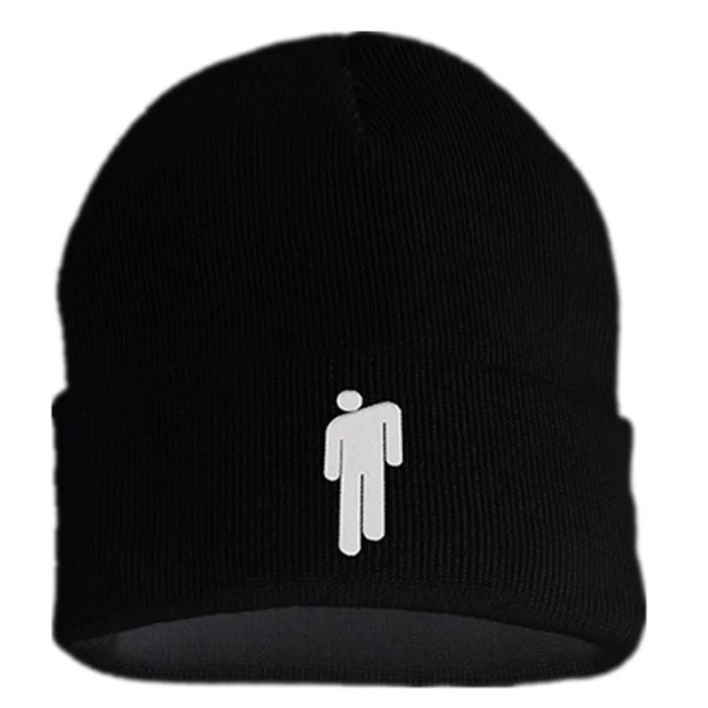 Горячая Billie Eilish Beanie Женская и Мужская 5 цветов унисекс Stickman вязаная шапка капот вязаная шапка мешковатая удлиненная шапка зимняя шапка