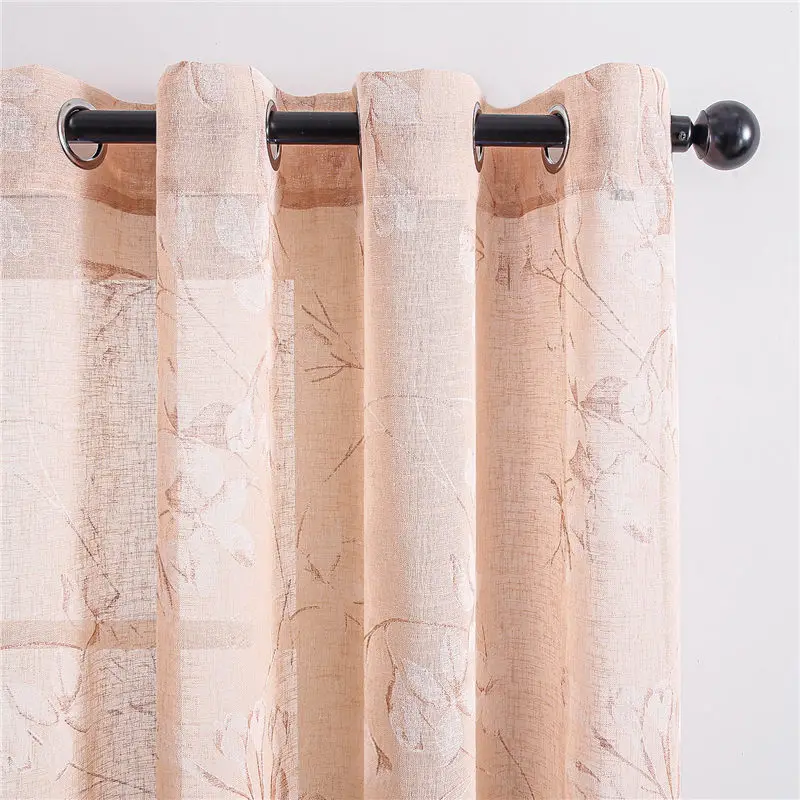 Topfinel Lily Curtains for Living Room Bedroom Tulle Modern Flowers Sheer Curtain Window Treatment White Voile Drapes Home Decor - Цвет: Coral