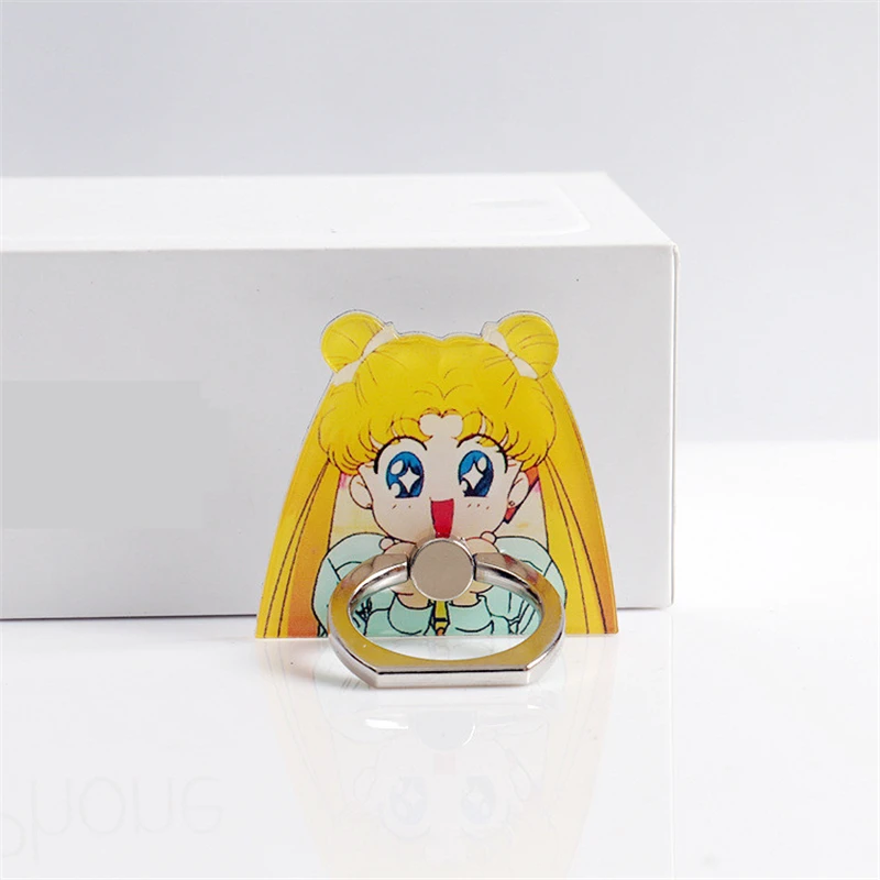 Sailor Moon Tsukino Usagi, реквизит для косплея, для женщин и девочек, Pet Luna, рамка, держатель для мобильного телефона, подставка, металл+ акрил, регулируемая подставка - Цвет: F