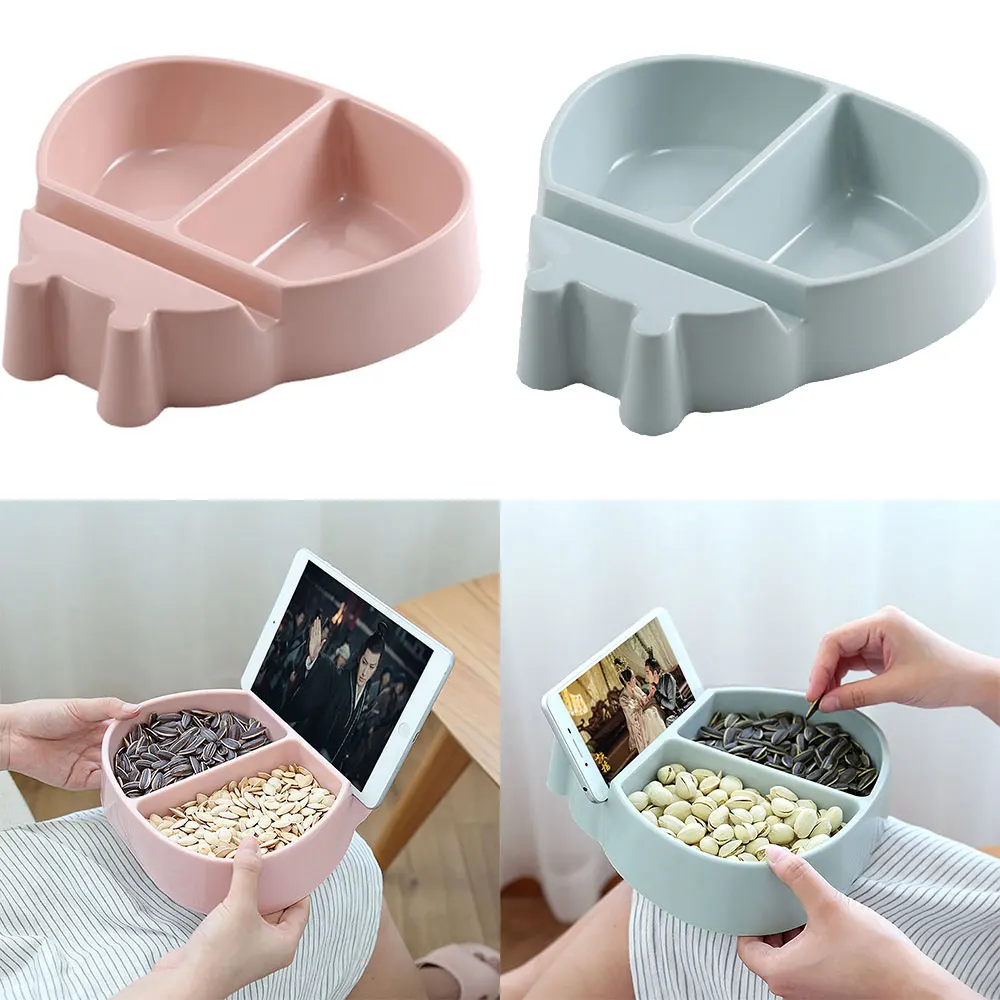 Hot Modern Living Room Creative Modeling Lazy Snack Bowl Plastic Double Storage Box Snack Bowl Lazy Melon Fruit Bowl Dishes