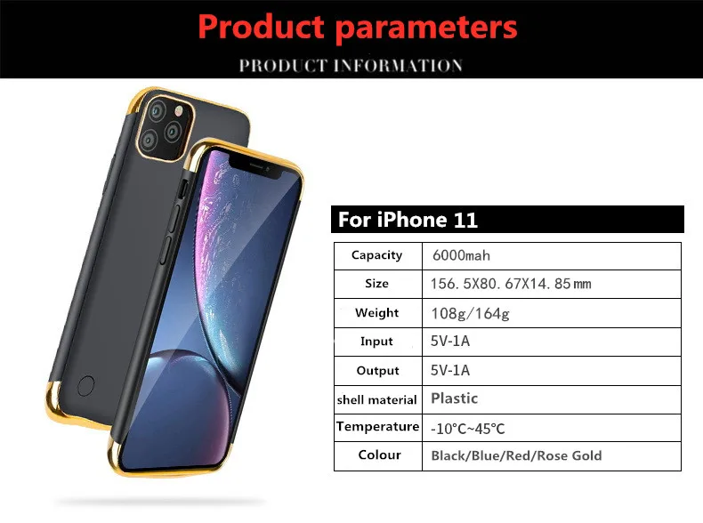 Портативный чехол для аккумулятора для iPhone 11 Pro Max, чехол для зарядного устройства, ультра тонкий внешний аккумулятор, противоударный чехол для iPhone 11 Pro, чехол для питания