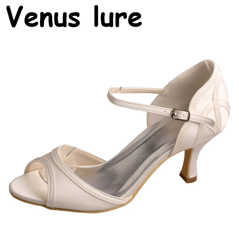 Customized Mary Jane Heel Sandal Women 6.5CM Ivory Color Wedding Shoes Size 6 | Обувь