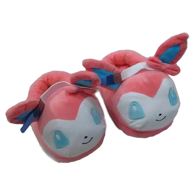 Pocket animals XY Pikachu Ball Glacia Eevee Umbreon Sylveon Vaporeon; плюшевые домашние тапочки для взрослых; Домашние зимние тапочки; 30 см