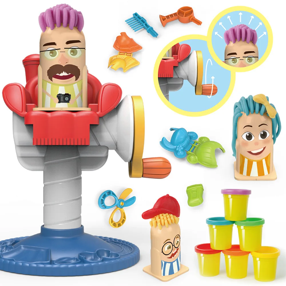 

Stereo Colored Clay Crazy Barber Shop Theme Plasticene Mould Tool Kit DIY Toy