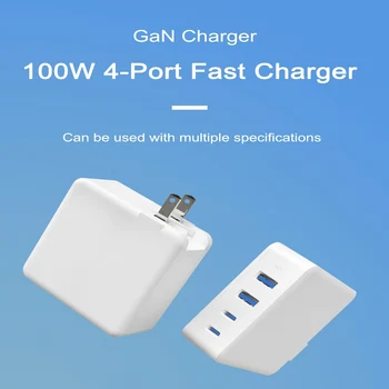 

2020 Trending Product 100W 2C2A Wall Fast GaN Dual USB Type C Charger Wall/Travel Charger For Laptop Mobile Phone Charger