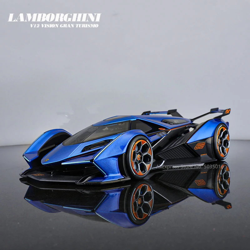 Maisto-Aleación Azul de GRAN oferta, modelo de fundición a presión, GRAN TURISMO, Lamborghini V12 VISION, regalo de colección, 1:18