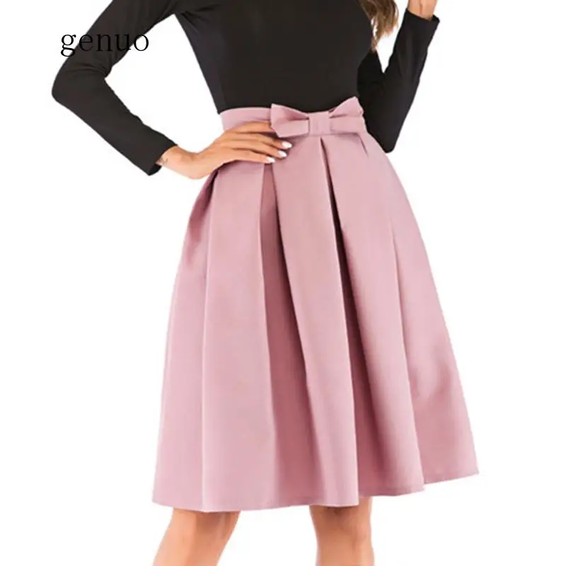 

Spring Summer Skirts Women A-line High Waist Short Ladies Mini Skirt Fashion Ball Gown Black Women Pleated Skirts 2020