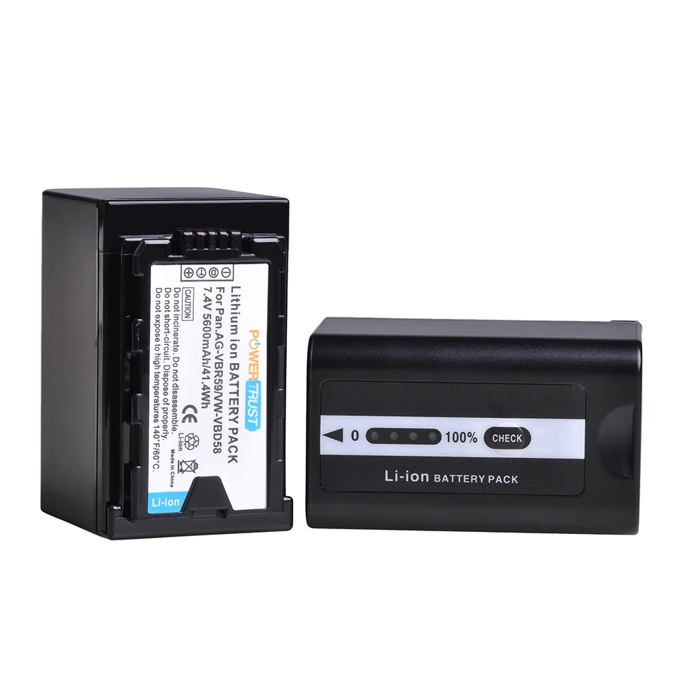 Recarregável para Panasonic Bateria Vw-vbd29 Vw-vbd55 Vw-vbd78 Ag-3da1 Ag-ac8 Ag-hpx171 Hdc-z10000 Vw-vbd58 5600mah 7.4v Vwvbd58 - Image 2