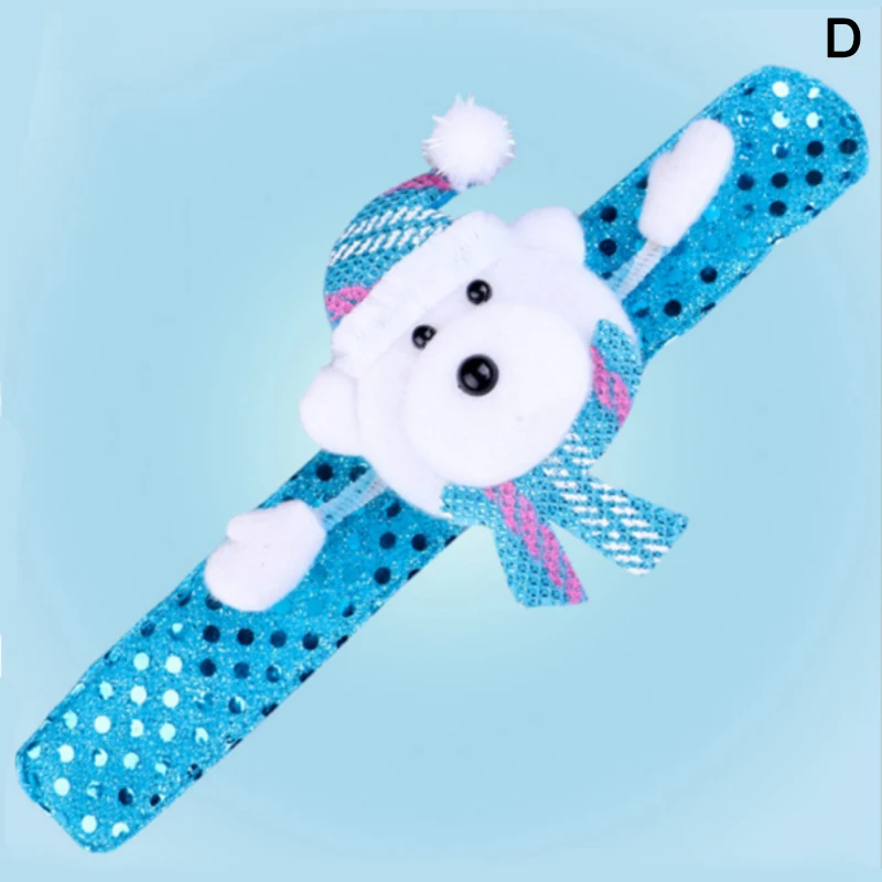 2pcs LED Light Glow Christmas Dazzling Toy Xmas Slap Circle Bracelet Wrist Band OCT998 - Цвет: A