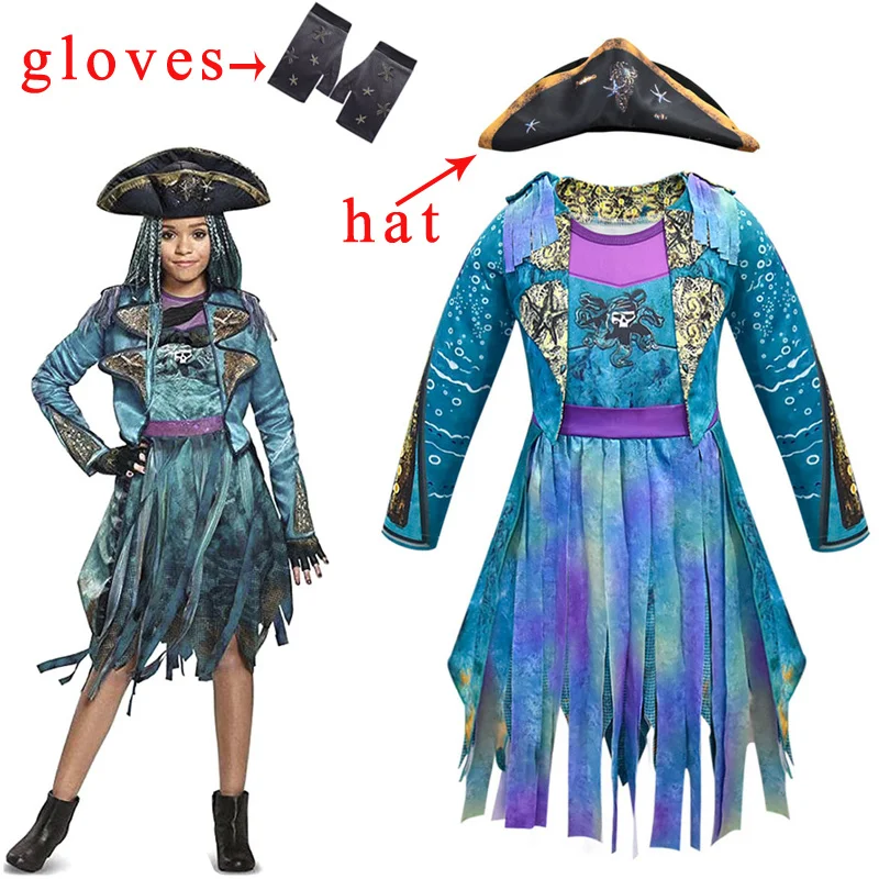 Novelty Dress Costume for Kids Descendants 3 Audrey Evie Cosplay Costumes Girls Mal Xmas Funny Party Carnival Clothing Fantasia