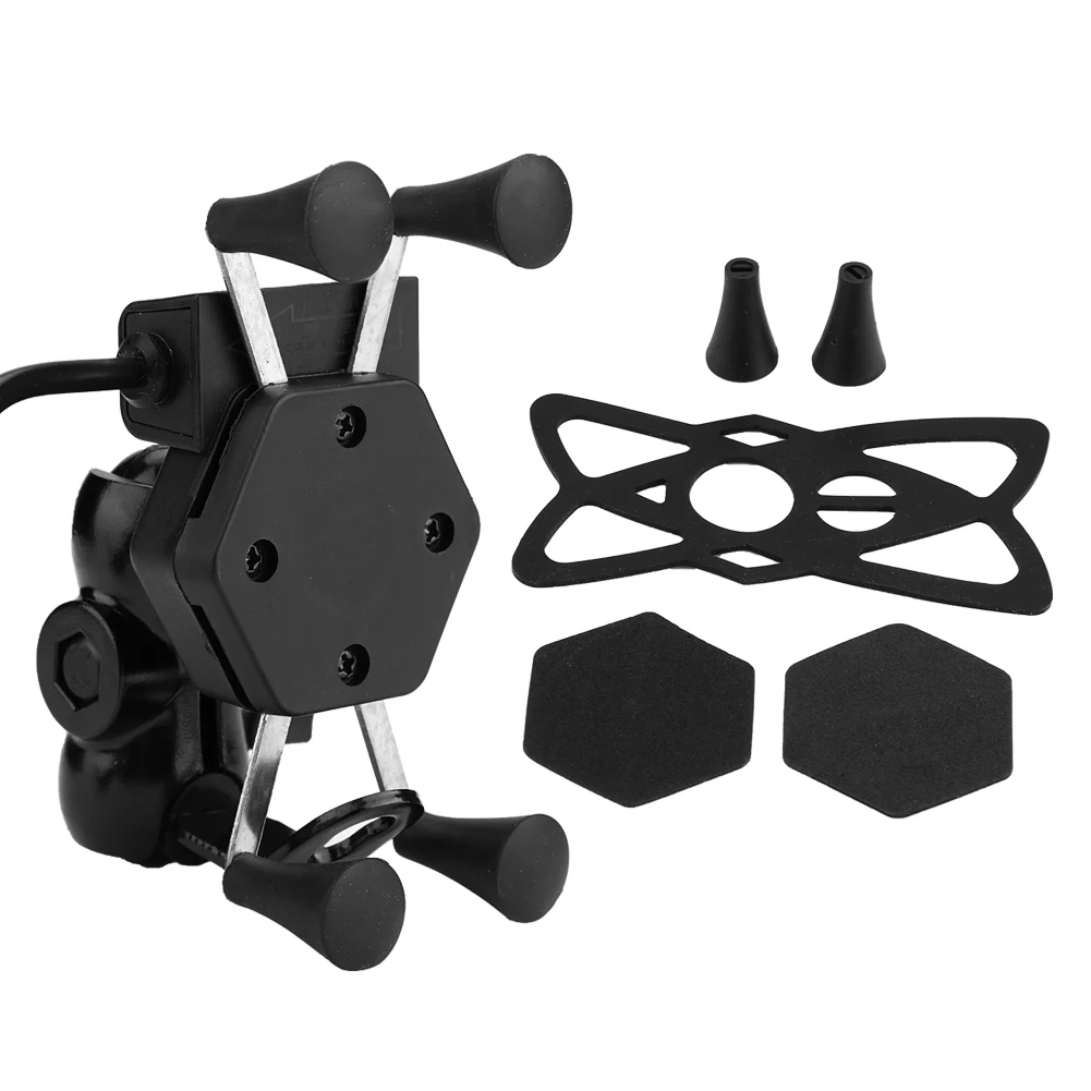 

Universal Chargeable Motorcycle Phone Holder 360 Rotatable Mobile Stand Bracket Support USB Charger