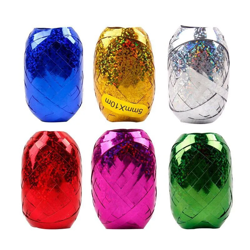 10 м/рулон 5 мм Шар Лазерная Лента для галстука подарочные упаковочные материалы