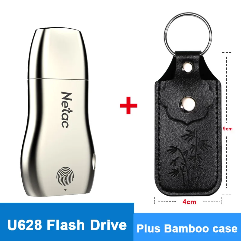 U628 plus Bamboo usb флешка флешки Флеш-накопитель Netac, 32 ГБ, 64 ГБ, 128 ГБ, Распознавание отпечатков пальцев, зашифрованный, USB флеш-накопитель, карта памяти для iphone 7, 8, ios13, флешка флэшка карта памяти презервативы usb 3.0 - Цвет: U628 plus Bamboo