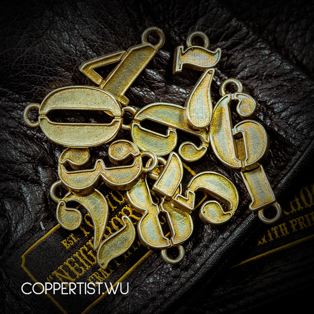 Coppertist. wu 0 1 2 3 4 5 6 7 8 9 ручной работы винтажный счастливый номер Шарм с днем рождения DIY латунные подвески брелок подвеска