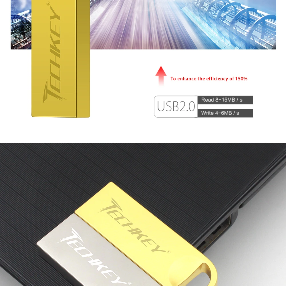 usb TECHKEY флэш-накопитель 64 ГБ 32 ГБ 16 ГБ флеш-накопитель флешка 8 Гб 4 Гб Водонепроницаемый Серебряный u диск memoria флеш-накопитель memoria Cel stick подарок