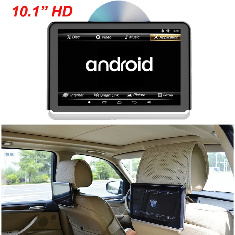 Лучший 10," Автомобильный подголовник dvd-плеер Android 6,0 планшетный ПК 1080P HD wifi/HDMI/USB/TF/BT ram 1 Гб Поддержка приложения Android с батареей