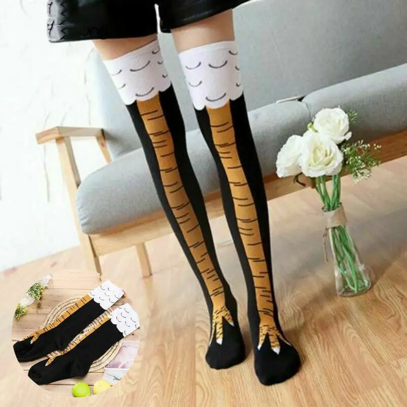 

3D Funny Chicken Winter Autumn Women's Socks Thigh High Sock 3D Cartoon Ainimals Cute Funny Thin Toe Feet Ladies Creative Socks