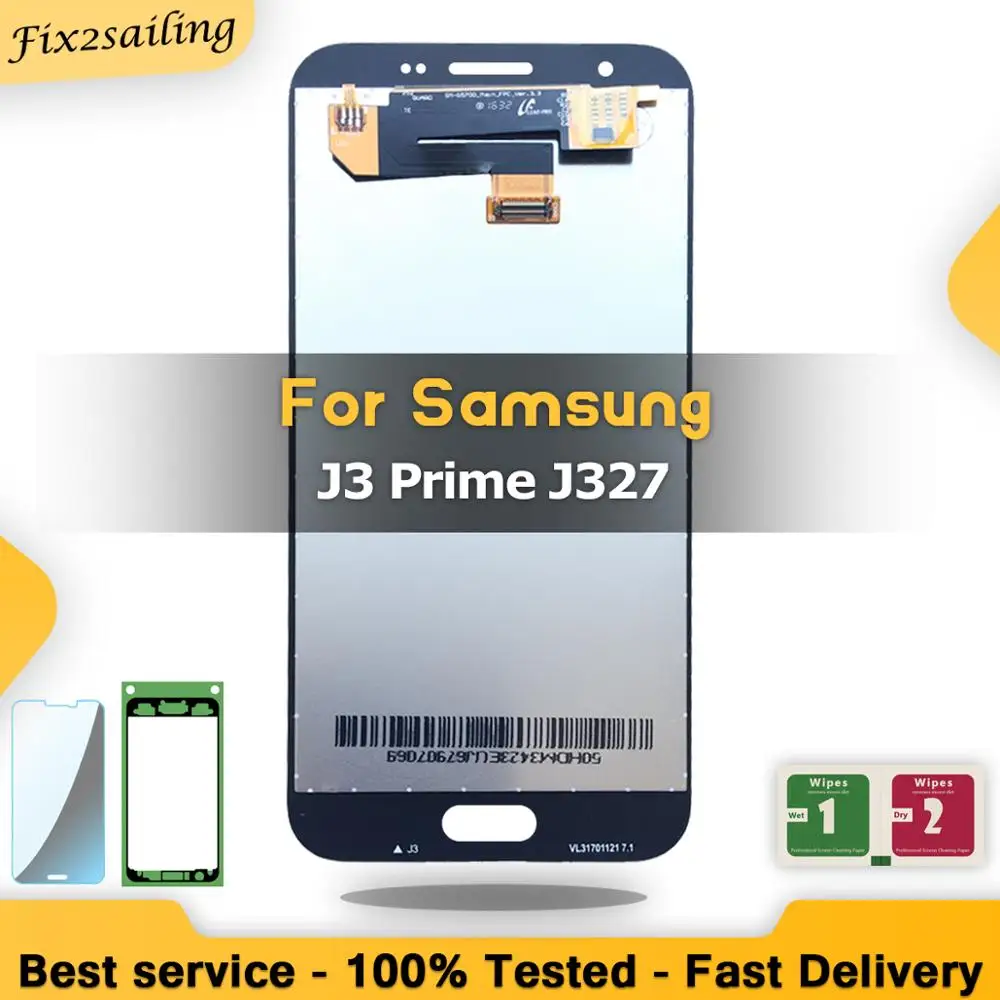 Новый ЖК дисплей для SAMSUNG GALAXY J327 J3 Prime 2017 Emerge 2nd j327W J327V CD сенсорный экран в сборе