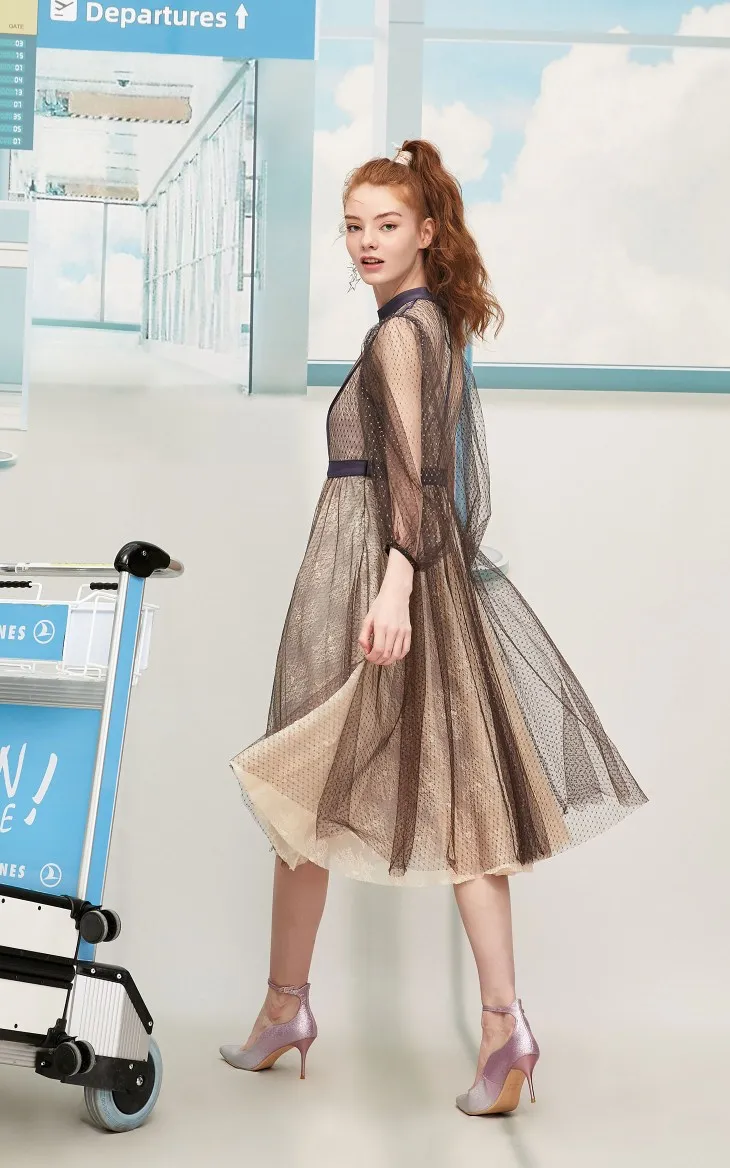 Vero Moda кружевное платье с рукавами-фонариками | 31937D513