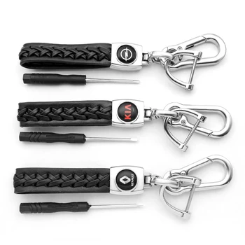 

Car styling 3D Metal Leather Auto Logo Keychain Key Chain Key Rings for Fiat Skoda Chevrolet SUZUKI Honda Subaru Peugeot Seat