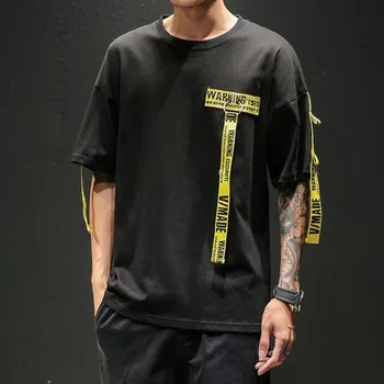 

Camisa masculina 3d impressão carta fita harajuku algodão punk t camisa moda casual topos t 2019 verão