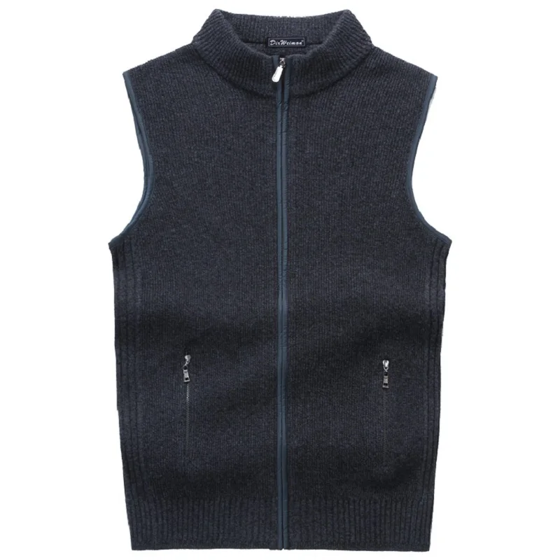 

New men's autumn and winter V-neck men's casual solid color with woolen sweater vest young and middle-aged thick vest