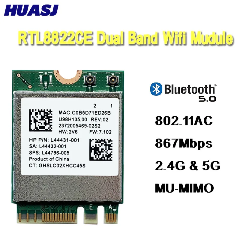 Huasj Rtl8822Ce Dual Band 802.11Ac M.2 Wifi Card Wifi Mudule Card Bt 5.0 Scheda Di Rete