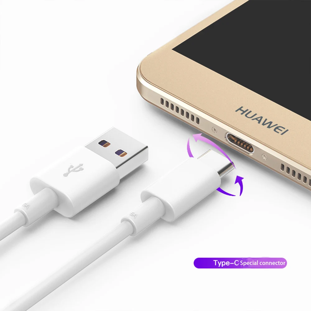 HUAWEI кабель для быстрой зарядки 5А type-c 2A Micro USB зарядное устройство кабель для передачи данных Поддержка 5 В/9V2A Быстрая зарядка для путешествий supercharge