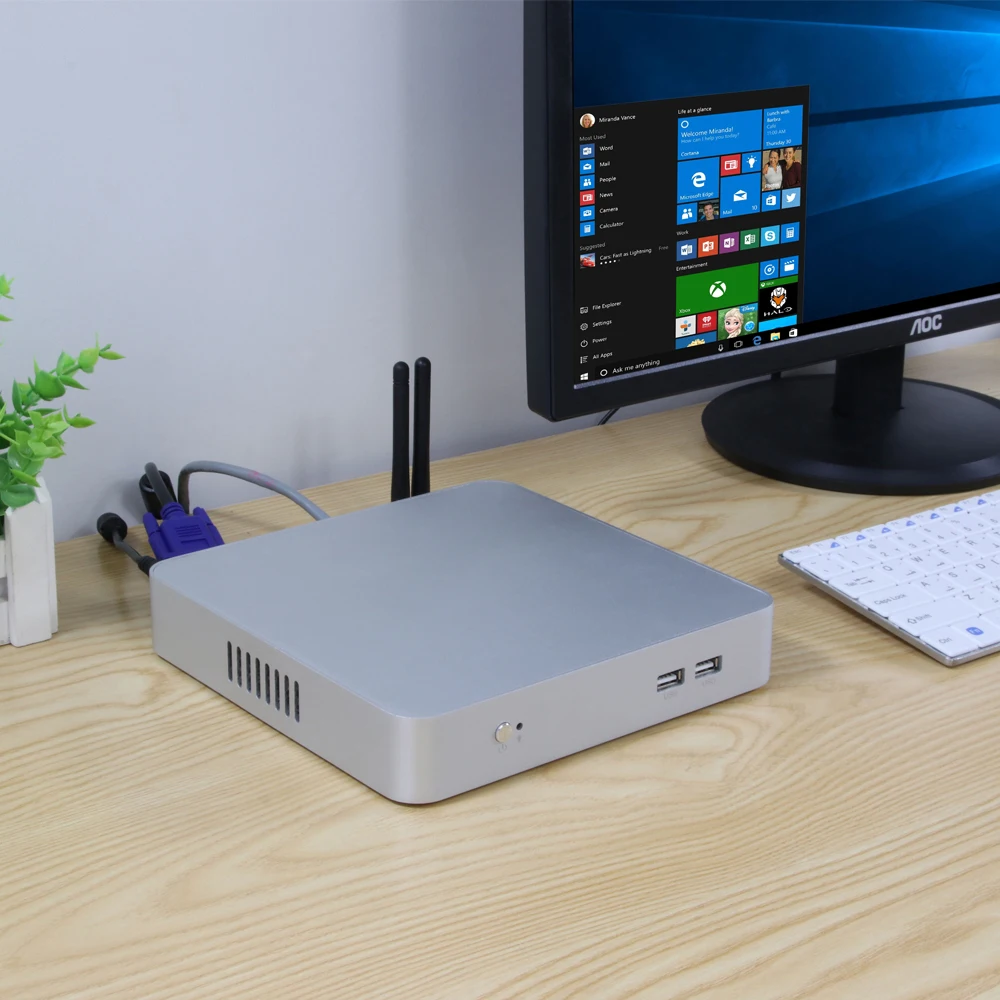 Мини ПК Intel Celeron J1900 четырехъядерный HDMI VGA 6 * USB Wi Fi гигабитная LAN DDR3L mSATA HTPC Nettop Windows 10