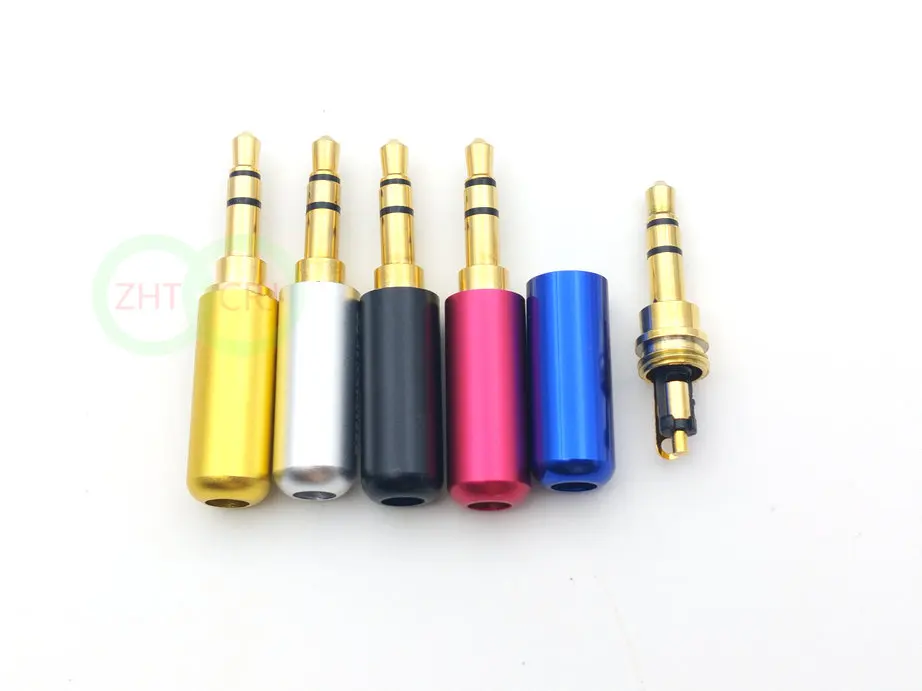 100pcs Aluminum shell Stereo 3 5mm Repair Headphone Jack Plug Cable Audio