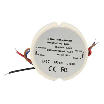 

LEDLUX CC6683 Led Driver Power Supply round CC 660mA 25-45V DC 30W IP67