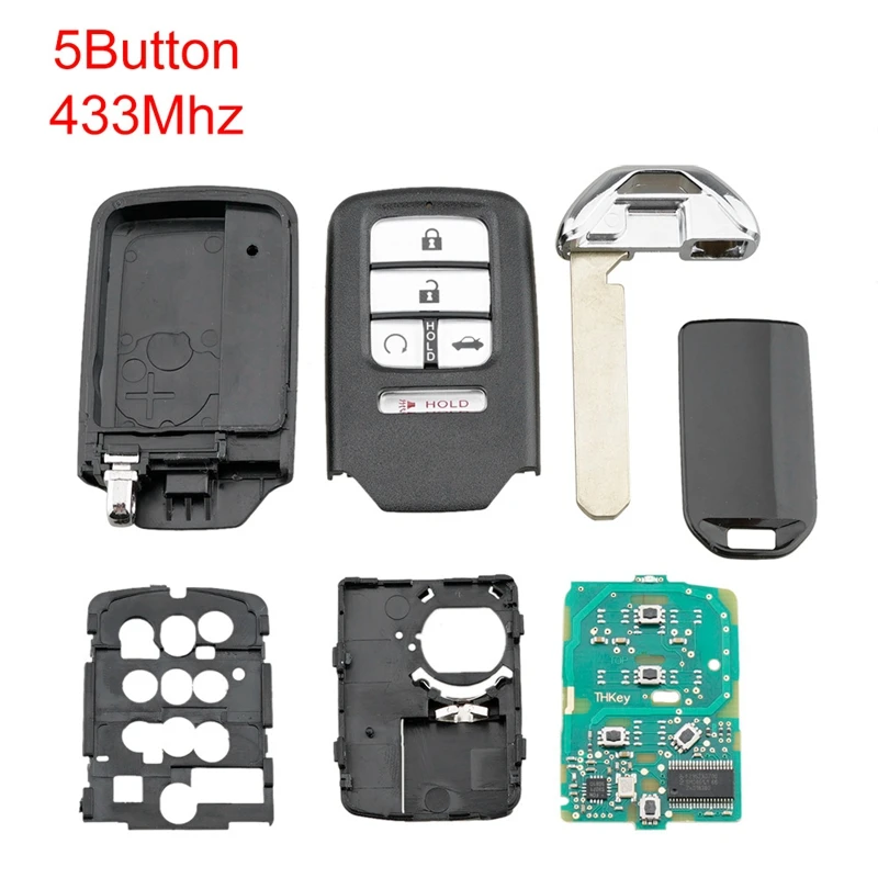Интеллектуальный Автомобильный ключ дистанционного управления 5 кнопок автомобильный брелок подходит для Honda Civic 433 МГц