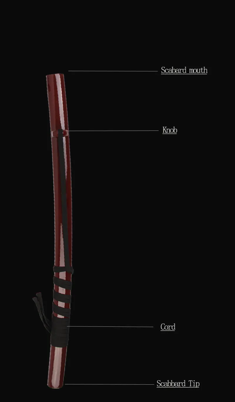 Moive Sword from 47 Ronin Real Katana Swords handmade 1045 carbon steel full tang weapons wine red color wooden sheath sharpness