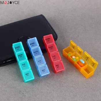 

Portable 28 Grids Pill Box Tablet 7 Day Weekly Medicine Box Drug Dispenser Tablet Holder Organiser Pill Wallet with PU Bag