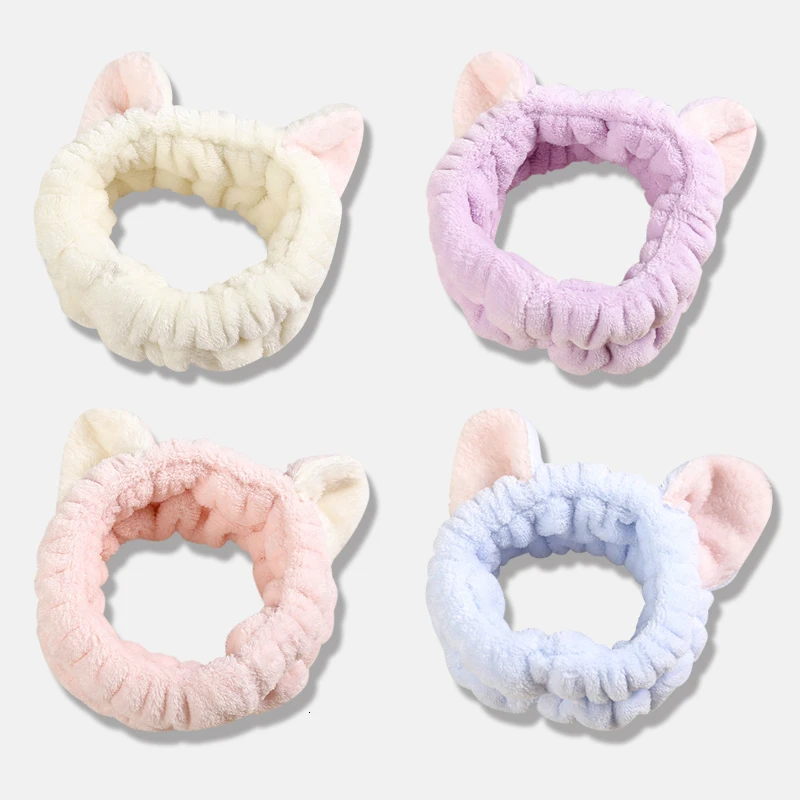 

Fashion Women Girls Cute Cat ear Shape Headband High Quality Elastic Soft Hair band Wash Face Home Convenient Hair Holder
