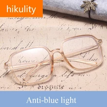Винтажная большая оправа, анти-синий светильник, прозрачная оправа для очков для женщин, модные негабаритные черные очки для девушек, компьютерные очки, оттенки