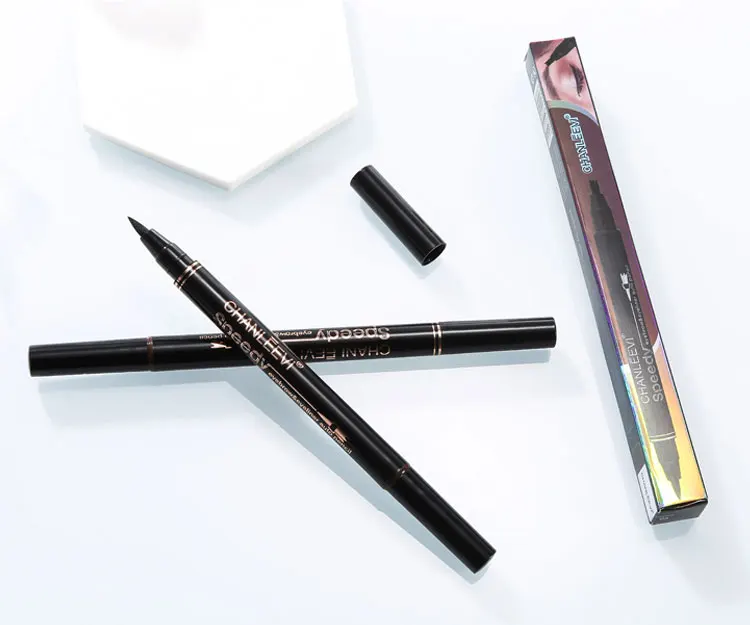 2 in 1 Combined Eyebrow Eyeliner Pencil Black Liquid Eyeliner Waterproof 3 Forks Eye Brow Enhancers Natural Makeup Eye Pigment