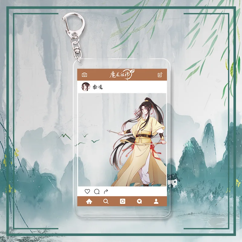 6 Мультфильм аниме брелок Lan Wangji Wu Wuxian FATE Xie Lian Hua Cheng кошмар Милый Забавный акриловый кулон модный персонализированный подарок - Цвет: 6